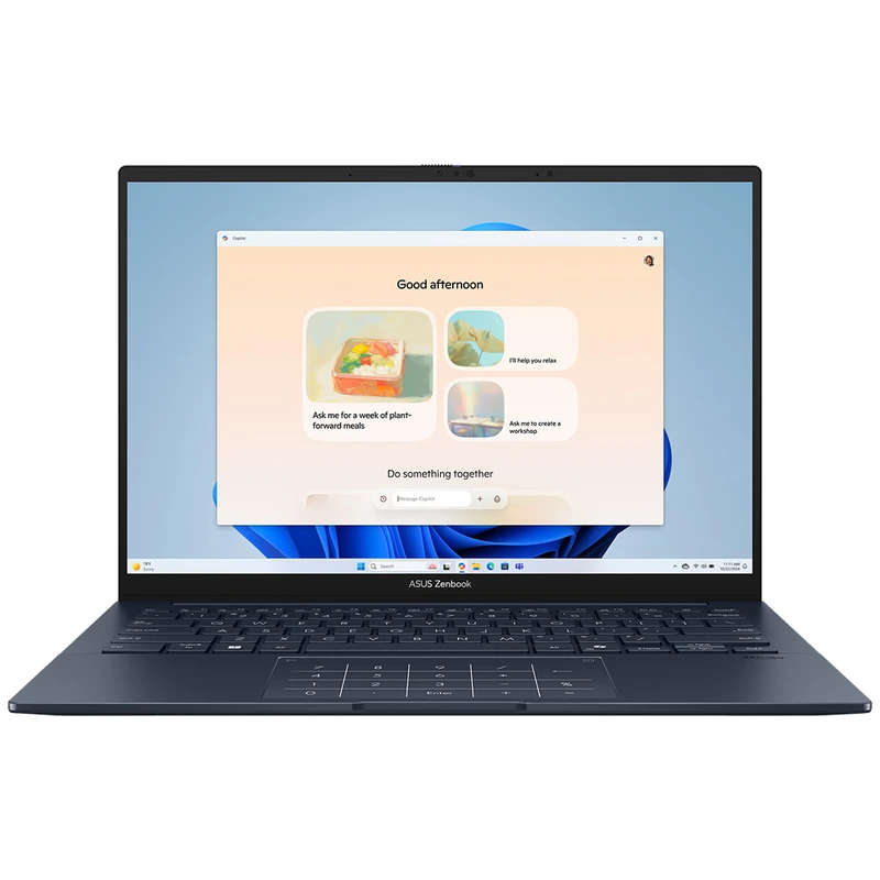 لپ تاپ 14 اینچی ایسوس مدل Zenbook 14 UX3405CA-U7512-Core Ultra 7 255H-16GB LPDDR5X 8533MHz-512GB SSD-OLED Touch-Backlit-Fingerprint-W